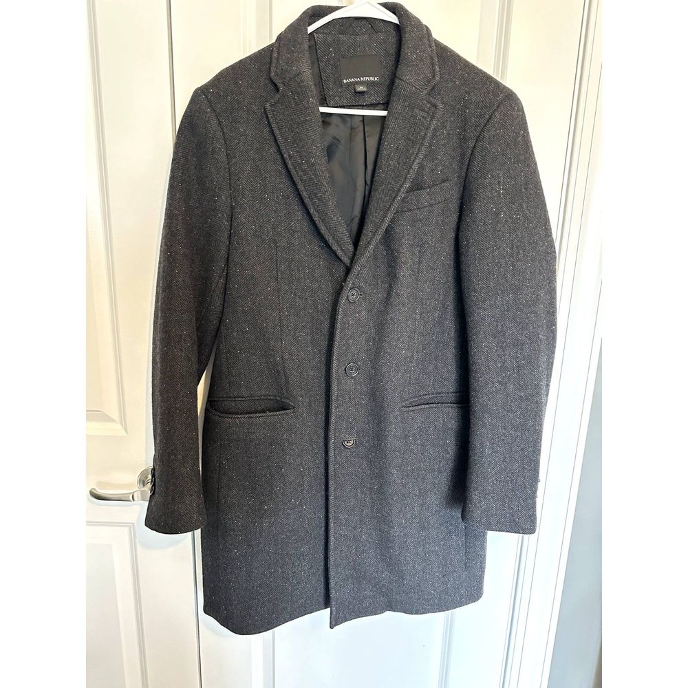 Mens Banana Republic Donegal Blazer Topcoat Tweed Wool Size Medium
